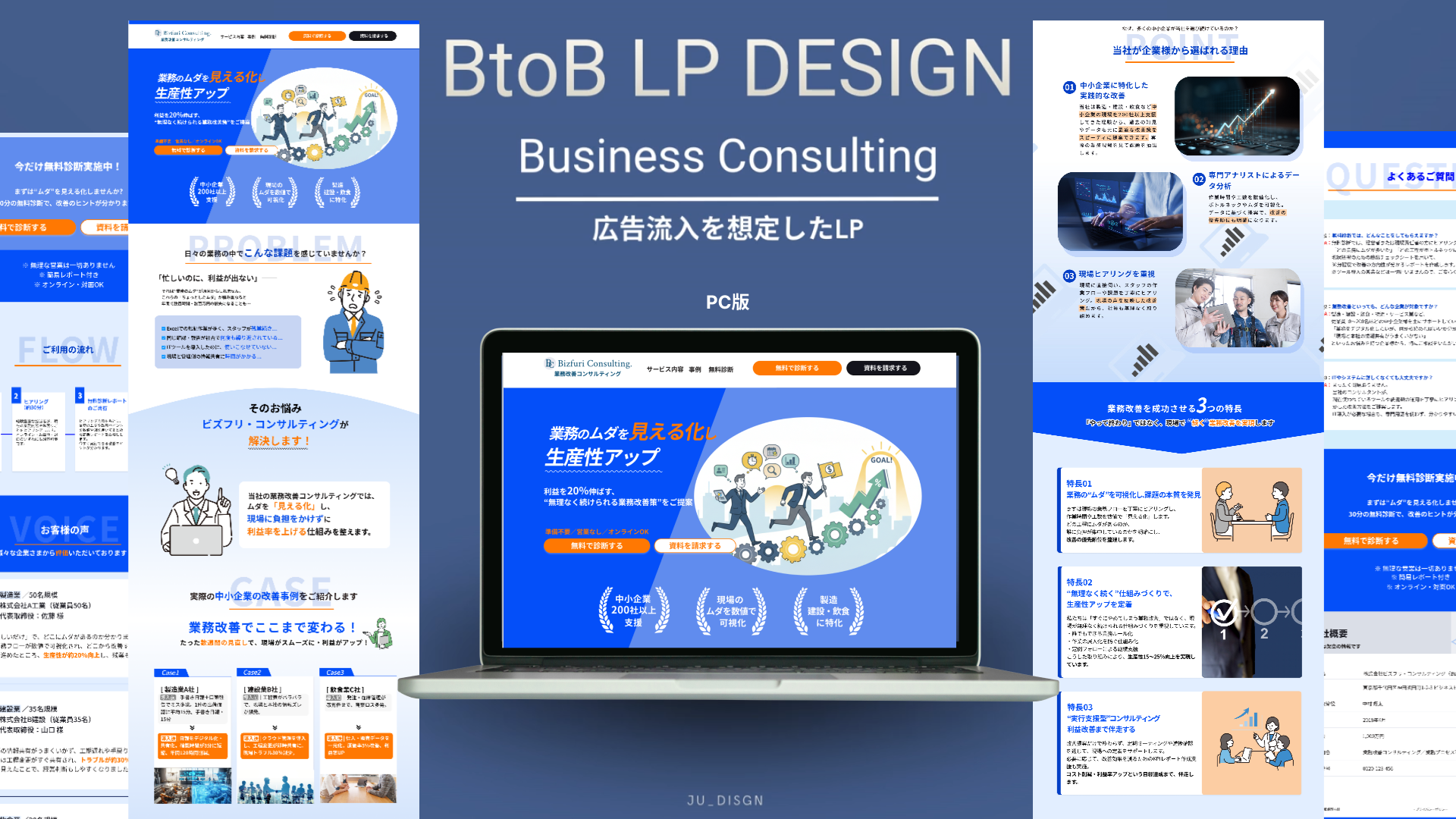 BtoBコンサルティングLP｜架空案件（自主制作）｜PC版モックアップ